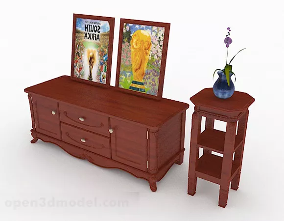 Simple Classic Wooden Cabinet 3d model Simple Classic Wooden Cabinet 3d model