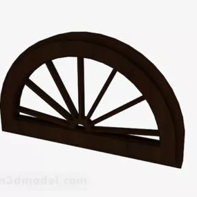 Wooden Half-round Window 3d model