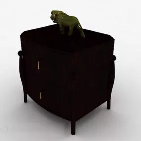 Wooden Home Bedside Table 3d model