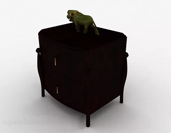 Bedside Table Antique Style 3d model
