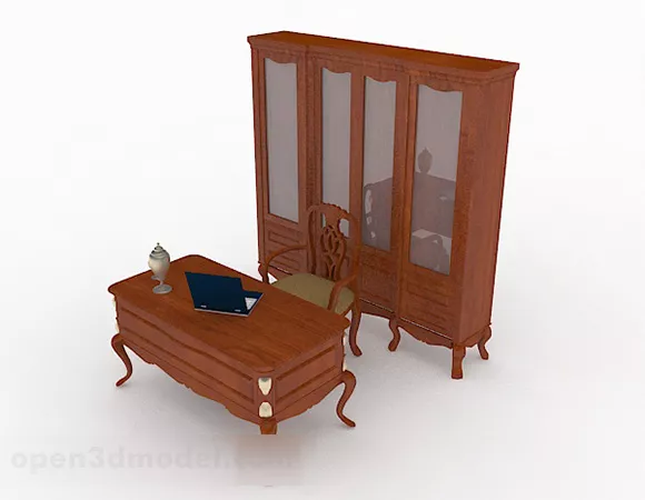 Wooden Home Bookcase 3d model Wooden Home Bookcase 3d model