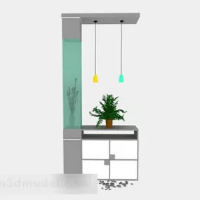 Small Space Wood Cabinet 3d model