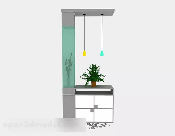 Small Space Wood Cabinet 3d model Small Space Wood Cabinet 3d model
