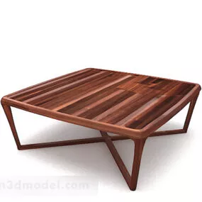 Wooden Home Square Coffee Table 3d model