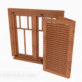 Wooden Home Windows 3d model