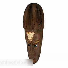 Wooden Human Face Sculpture 3d model