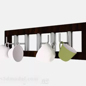 Wooden Kitchen Dish Rack 3d model