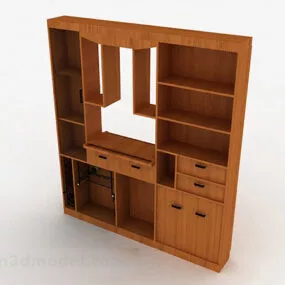 Wooden Living Room Display Cabinet 3d model