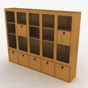 Wooden Multi-door Display Cabinet 3d model