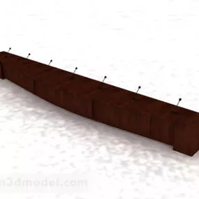 Wooden Office Lecture Desk Decor 3d model