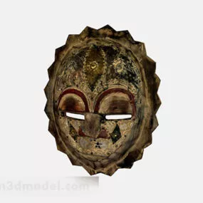 Wooden Painted Mask 3d model