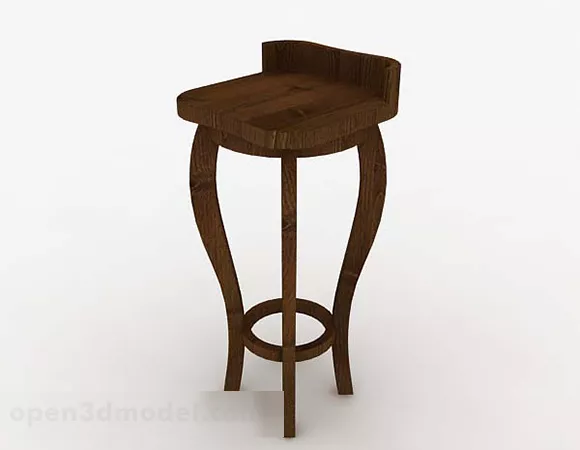 Wooden Personality High Stool 3d model Wooden Personality High Stool 3d model