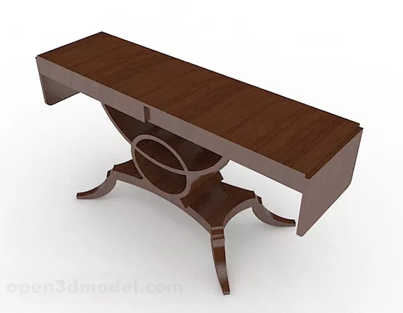 Wooden Rectangular Desk 3d model Wooden Rectangular Desk 3d model
