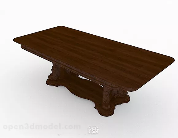 Wooden Rectangular Dining Table Furniture 3d model Wooden Rectangular Dining Table Furniture 3d model