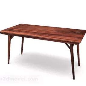 Wooden Rectangular Simple Table 3d model