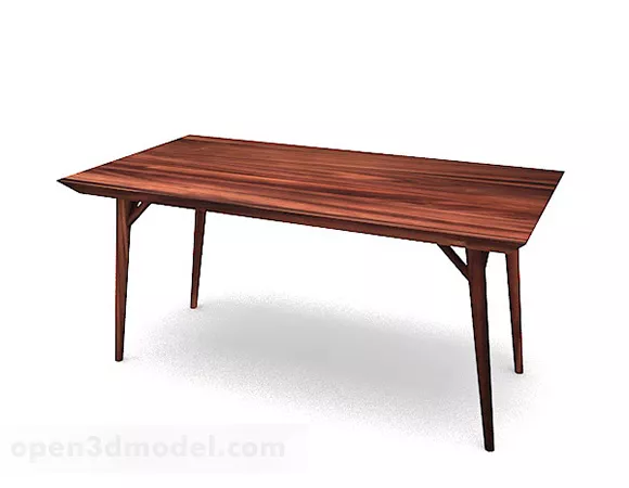 Wooden Rectangular Simple Table 3d model Wooden Rectangular Simple Table 3d model