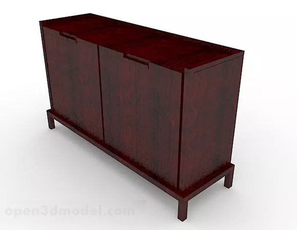 Wooden Red Brown Entrance Cabinet 3d model Wooden Red Brown Entrance Cabinet 3d model