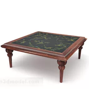Wooden Retro Coffee Table 3d model