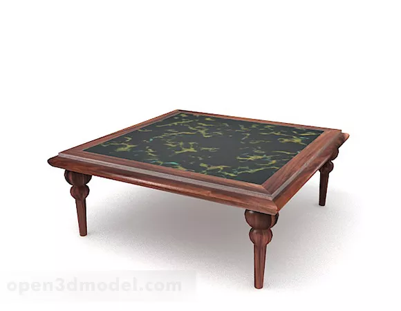 Wooden Retro Coffee Table 3d model Wooden Retro Coffee Table 3d model