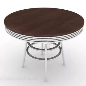 Wooden Round Dining Table V1 3d model