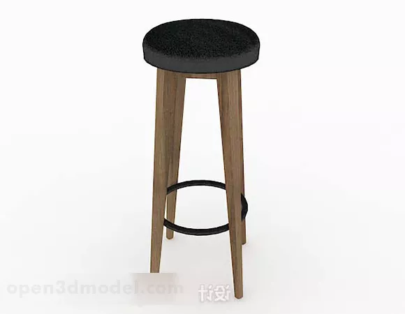 Wooden Simple Bar Stool 3d model Wooden Simple Bar Stool 3d model
