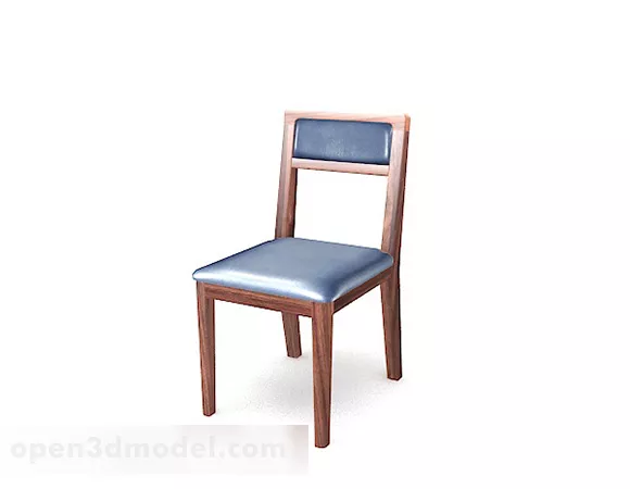 Wooden Simple Blue Home Chair 3d model Wooden Simple Blue Home Chair 3d model
