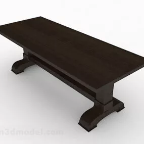 Wooden Simple Dining Table Furniture 3d model