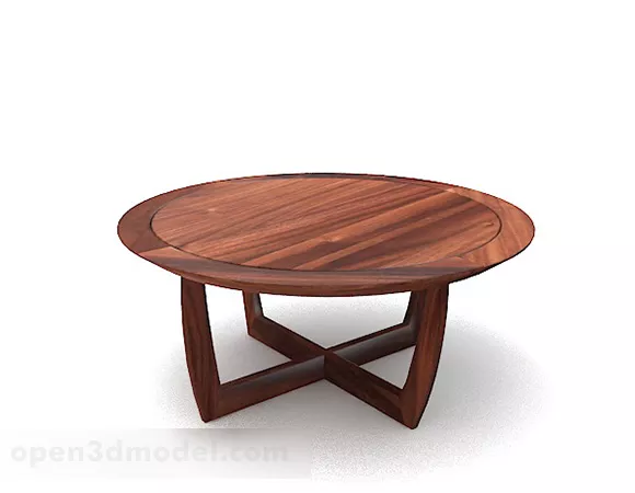 Wooden Simple Brown Round Dining Table 3d model Wooden Simple Brown Round Dining Table 3d model