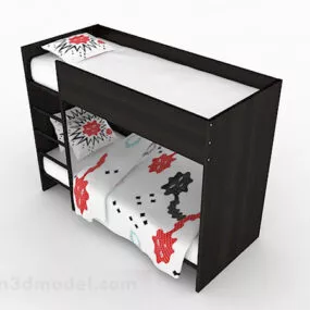 Wooden Simple Bunk Design 3d model