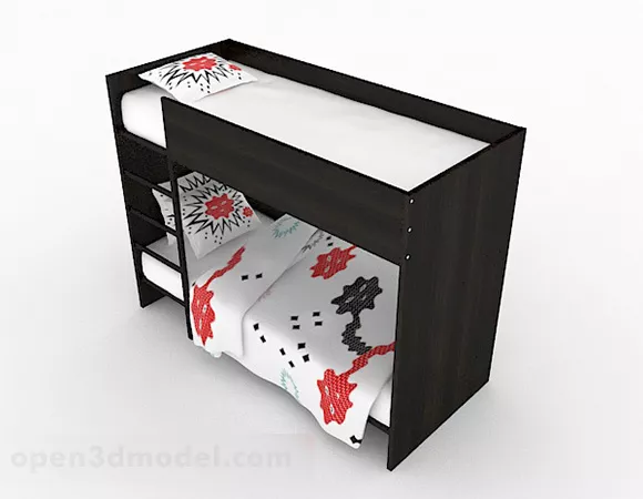 Wooden Simple Bunk Design 3d model Wooden Simple Bunk Design 3d model