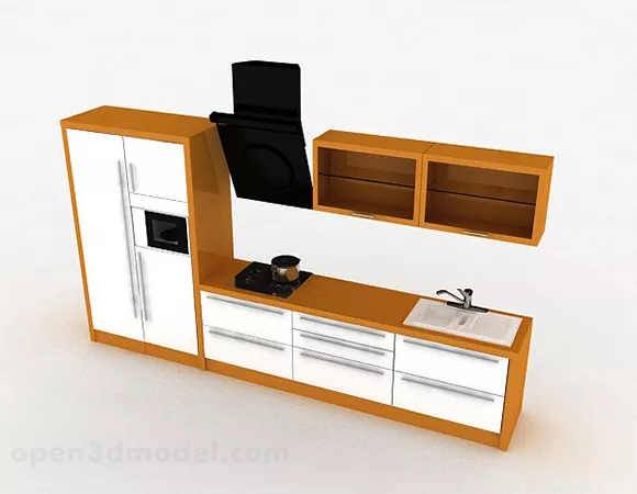 Wooden Simple Kitchen Cabinet 3d model Wooden Simple Kitchen Cabinet 3d model