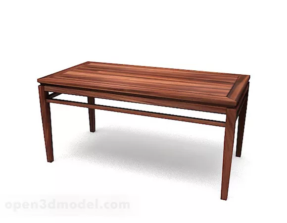 Wooden Simple Desk 3d model Wooden Simple Desk 3d model