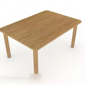 Wooden Simple Dining Table 3d model