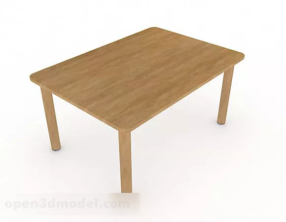 Wooden Simple Dining Table 3d model Wooden Simple Dining Table 3d model