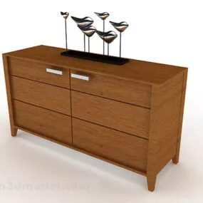 Wooden Simple Entrance Cabinet 3d model