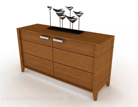 Wooden Simple Entrance Cabinet 3d model Wooden Simple Entrance Cabinet 3d model