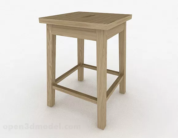 Home Wooden Stool 3d model Home Wooden Stool 3d model