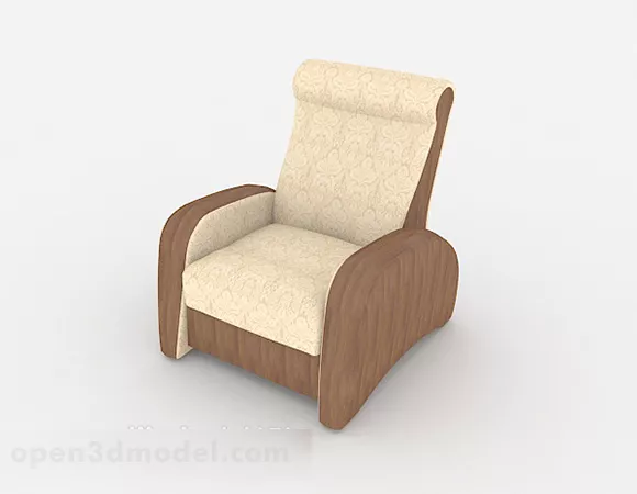 Wooden Simple Single Sofa 3d model Wooden Simple Single Sofa 3d model