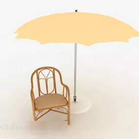 Wooden Simple Lounge Chair 3d model