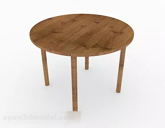 Wooden Round Dining Table 3d model Wooden Round Dining Table 3d model