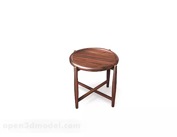 Wooden Simple Round Stool 3d model Wooden Simple Round Stool 3d model
