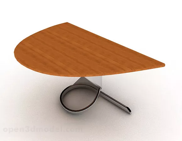 Wooden Simple Semi-circular Desk 3d model Wooden Simple Semi-circular Desk 3d model