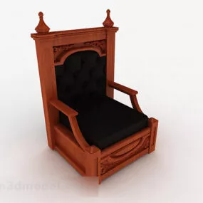 Wooden Single Sofa Decor 3d model