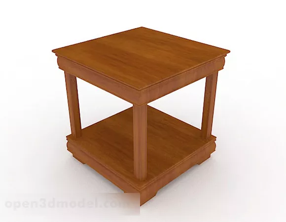 Wooden Square Small Coffee Table 3d model Wooden Square Small Coffee Table 3d model