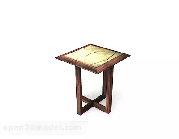 Wooden Square Stool 3d model Wooden Square Stool 3d model