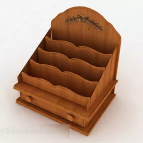 Wooden Table Storage Box 3d model