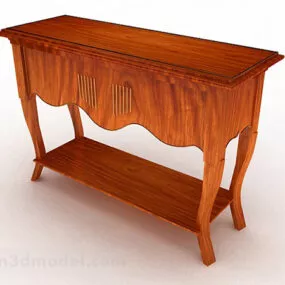 Wooden Yellow Brown Dresser 3d model