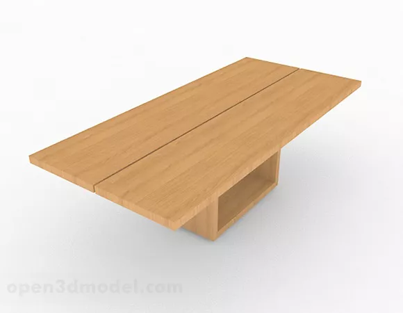 Wooden Yellow Coffee Table Furniture 3d model Wooden Yellow Coffee Table Furniture 3d model