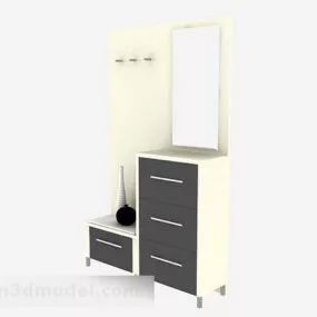 Wooden Yellow Home Cabinet 3d model