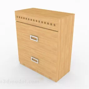 Wooden Yellow Storage Cabinet Furniture 3d model